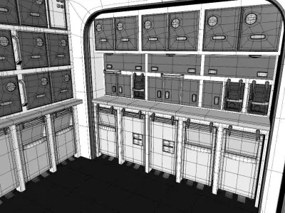 Kitchen by airplane 3D model