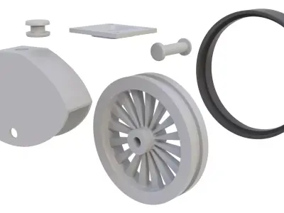 Furniture caster 03 3D model