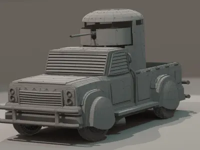 War pickupTruck Free low-poly 3D model