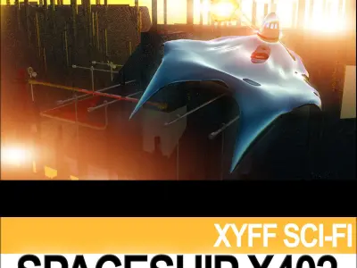 Spaceship X402 Fighter 3D model