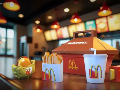 Vintage McDonalds Plastic Happy Meal Kit 1989 3D model