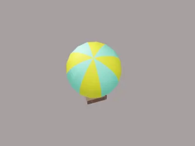 Hot air baloon Low-poly 3D model