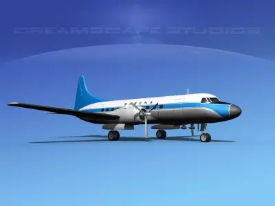 Convair CV-340  Sabena 3D model