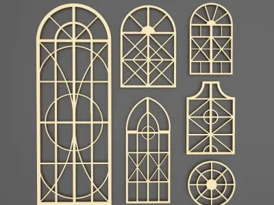 Gothic Windows Collections 2 3D model