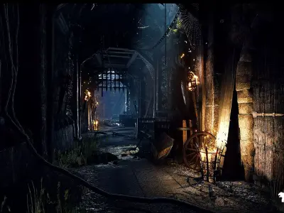 Medieval Castle Village Environment Low-poly 3D model