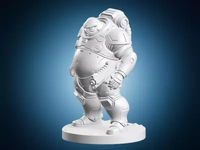 Volus Alien Soldier With Pistol Mass Effect Sci-Fi Miniature 3D print model