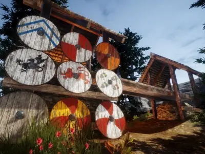 Game Ready Viking Age Round Shield Low-poly 3D model