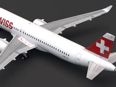 Swiss A320 3D model