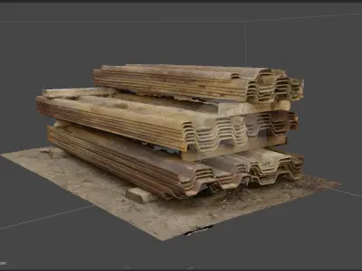 Pile of construction sheets Free 3D model