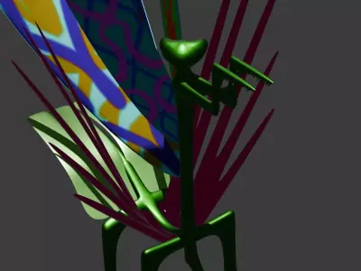 Louva-a-deus carnavalesco 3D model