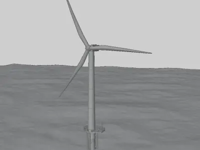 Offshore Turbine Engine Low-poly 3D model
