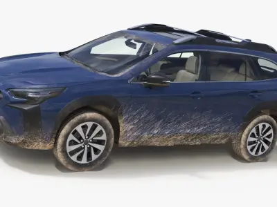 City Crossover SUV Blue Dirty 3D model