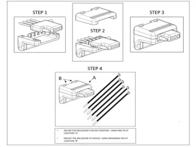 4 Pole Connector Mount 3D Printed 3D model
