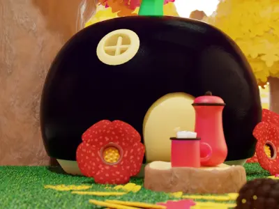 Happy Spring Bekantan Proboscis Monkey Lowpoly Isometric 3D model