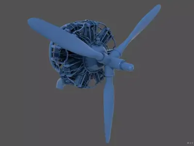 PW R1830 Radial Engine - Personal license - 1-6 scale 3D print model