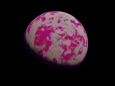 Animated fictional Planet 3D model