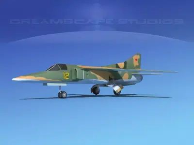 Mig-27 Flogger LP Russia 2 Low-poly 3D model