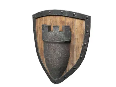 Shield 3D wooden Free low-poly 3D model