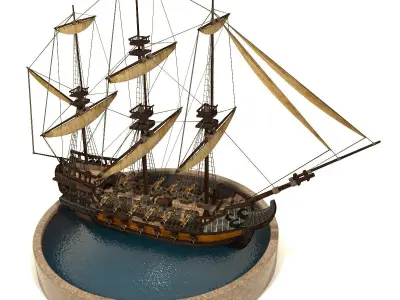 Pirate Ship Low-poly 3D model