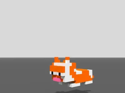 Voxel Orange cat pack  3D model