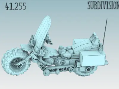 Lego Police Motorcycle  Low-poly 3D model