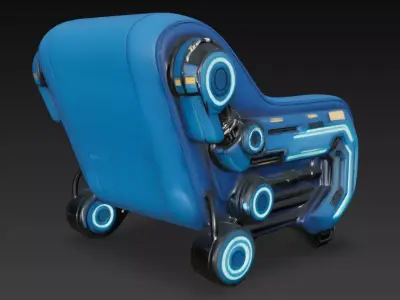 Futuristic Sci-fi Chair Low-poly 3D model get