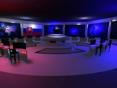 Command Center - Control Room- Military Base - Slovakia Low-poly 3D model