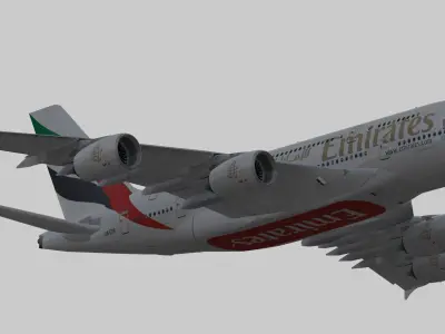 Airbus A380-8 Emirates airlines Expo 2020 livery Low-poly 3D model