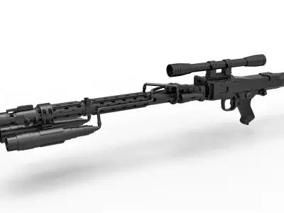 Death Trooper Blaster Rifle DLT-19D from Star Wars 3D model