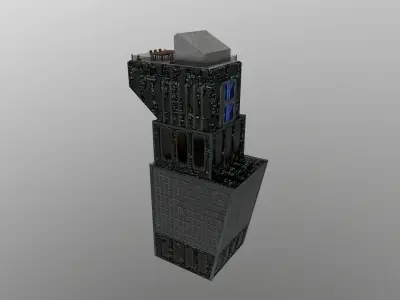 Cyberpunk City - Building 19 - Sub Coin Skyscraper Low-poly 3D model