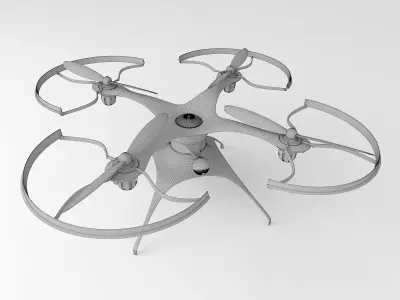 Generic drone quadcopter with camera 3D model