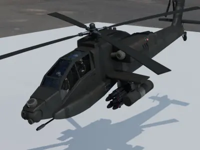 3D fighter helicopter Low-poly 3D model