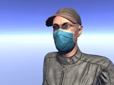 Andy - animated rigged Survivor Man Low-poly 3D model