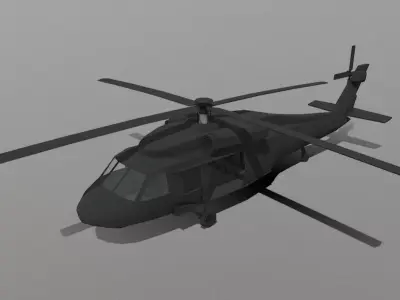 Black Hawk Helicopter Low Poly Low-poly 3D model