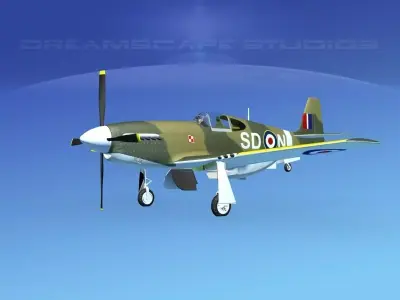 North American Mustang X RAF V10 3D model
