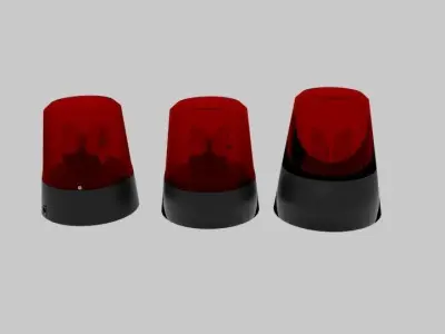 Sirens set of fire extinguishers Low-poly 3D model