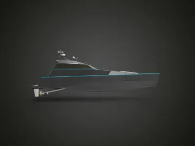 thunder child boat blue 3D model