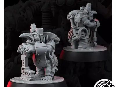 ORK GROT MEGA GUN WITH CREW 3D model