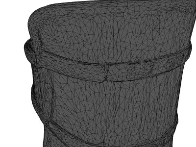 Worn Leather Bracer with Brass Buckle 3D model
