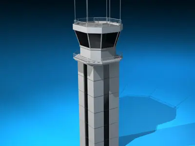 Airport control tower 3D model