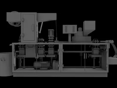 Aluminum plastic blister packaging machine Low-poly 3D model