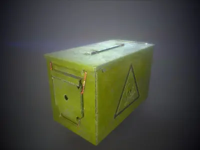 M2A2 Ammo Cans metallic Crate Low-poly 3D model