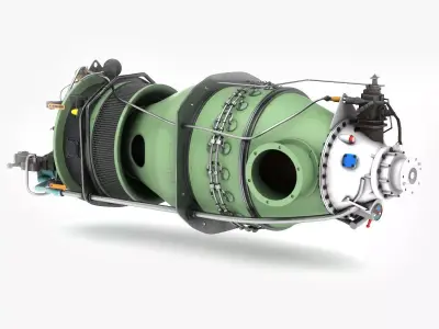 Turboprop Aircraft Engine Pratt and Whitney Canada PT6 PBR 3D model