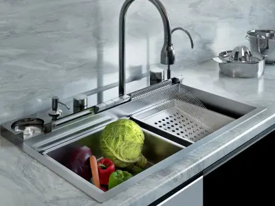 Drop-in Kitchen Sink 3D model purchase