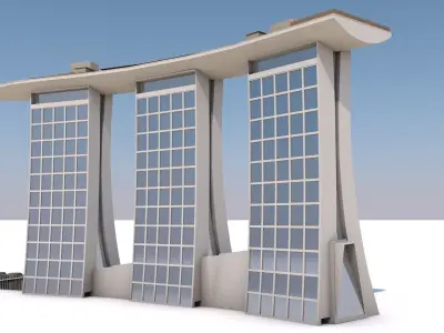 Marina Bay Sands Singapore Low-poly 3D model