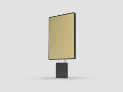 Style advertisement close to a street in city 3D model