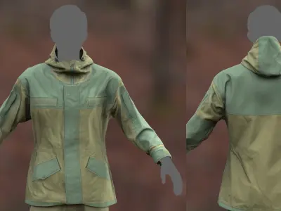 Male Hunting Outfit Low-poly 3D model