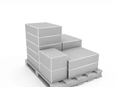 3D Warehouse Box Model 3 Low-poly 3D model