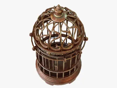 Birdcage Vintage Low-poly 3D model