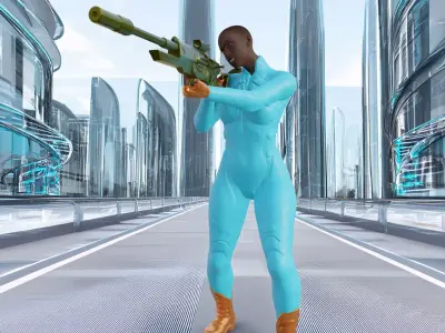 Sci-Fi Sniper Woman  3D print model